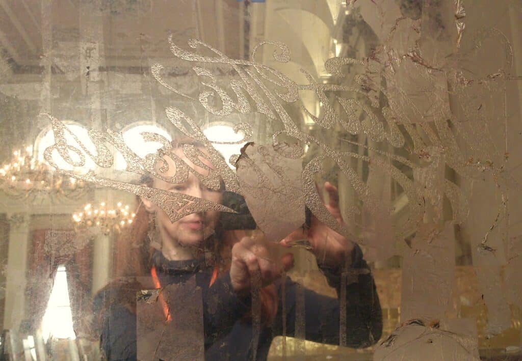 Reverse Glass Gilding